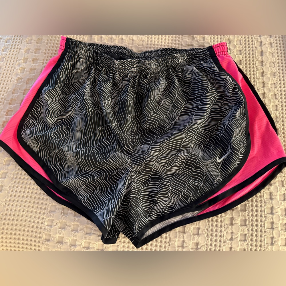 Nike Black and Pink Wave Pattern Shorts